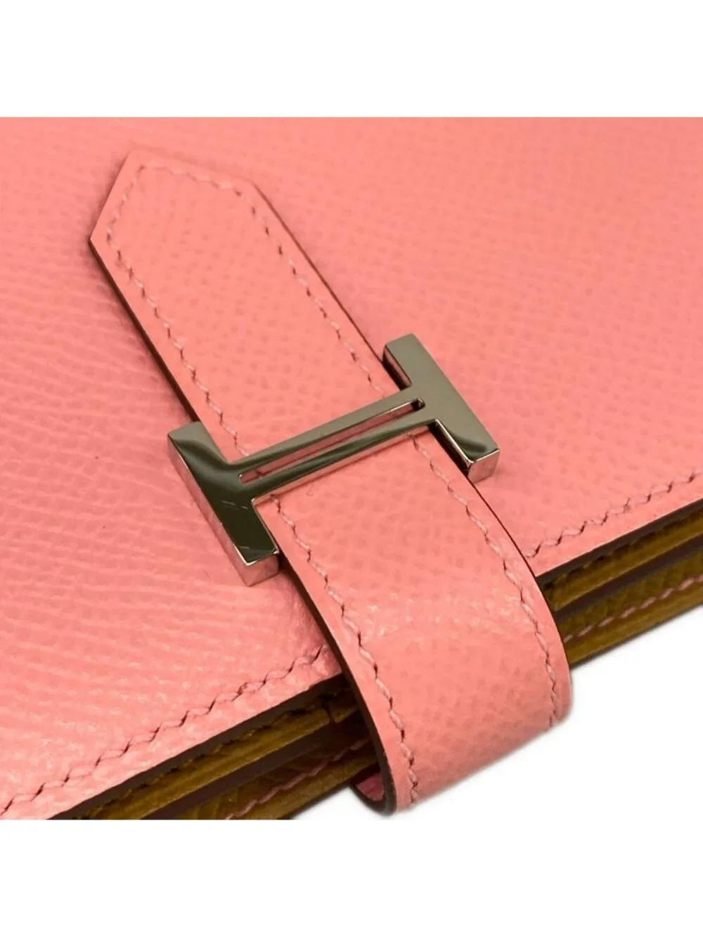 Hermes Wallet Bearn Souffle Verso Rose Confetti Sesame Silver